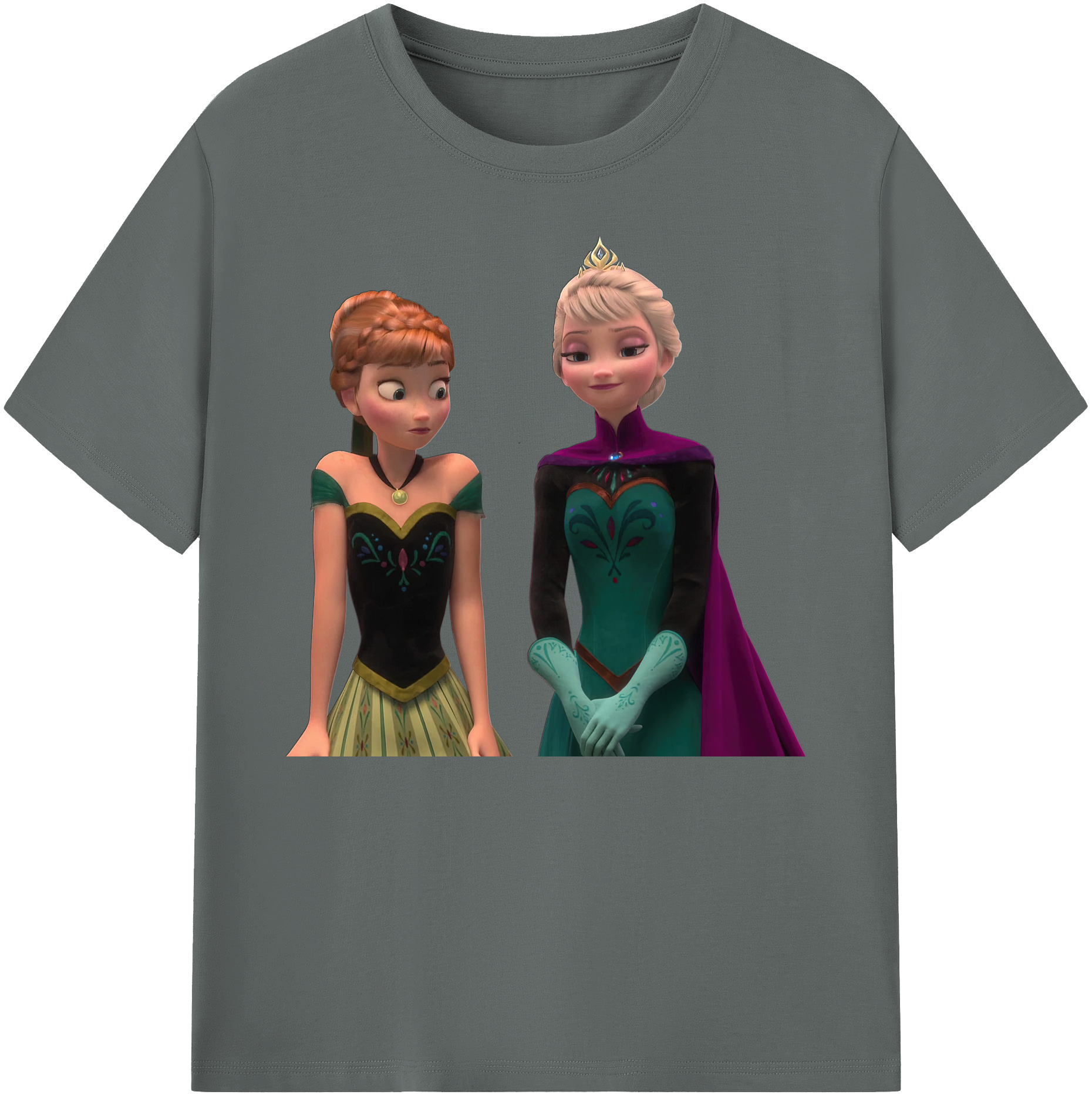 （画像用） アナと雪の女王 アンナ エルサ Frozen Anna Elsa 綿100％ メンズ半袖Tシャツ｜肌触りやわらか＆通気性